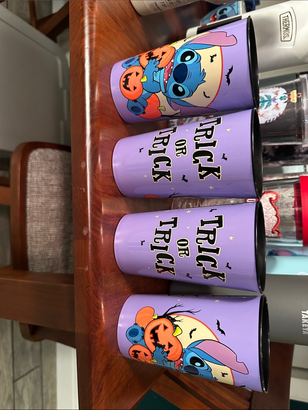 Stitch Halloween 'Trick or Trick' Purple Tumbler Set 4 cups